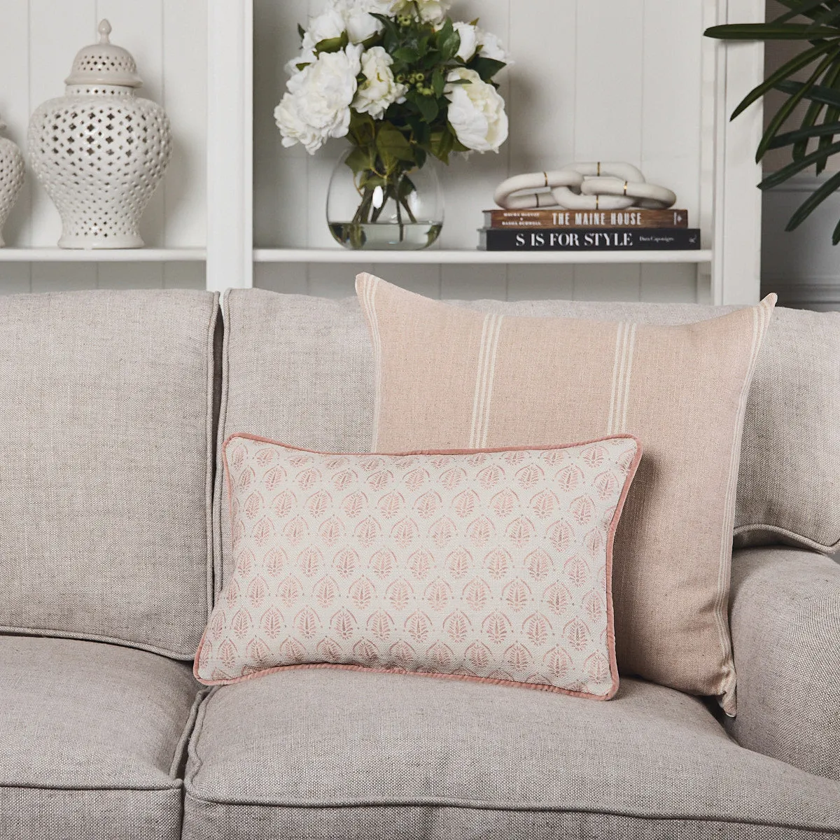 Agave Cushion Cover (Blush Rectangular)