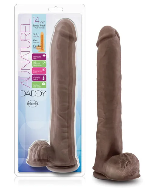 Blush Au Naturel Daddy 14" Sensa Feel Dual Density Dong W/suction Cup