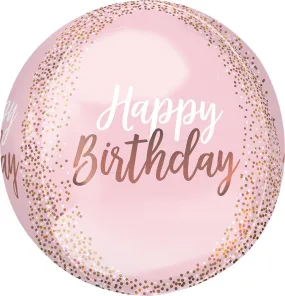 Blush Birthday 16" Orbz Balloon (3/Pk)