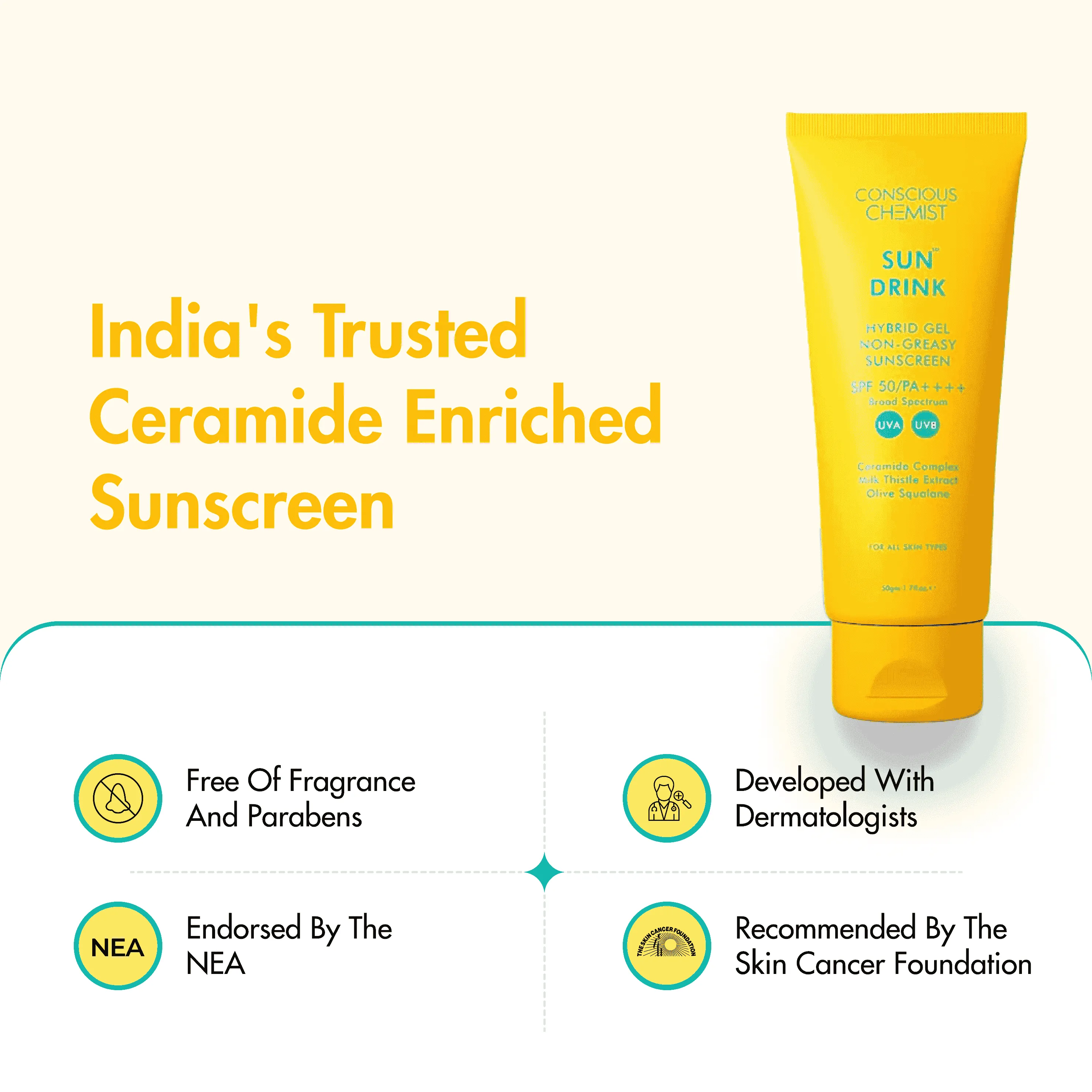 Ceramide Sunscreen | Dewy & Lightweight | SPF50 PA     | Oil-Free