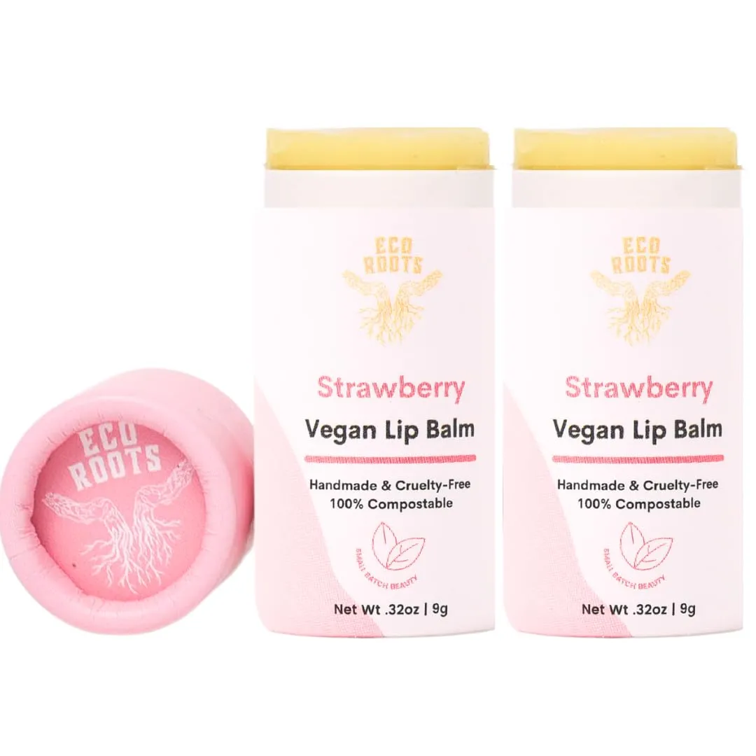 ECO ROOTS: Tinted Lip Balm - Organic and Vegan Lip Moisturizer (Pack of 2)