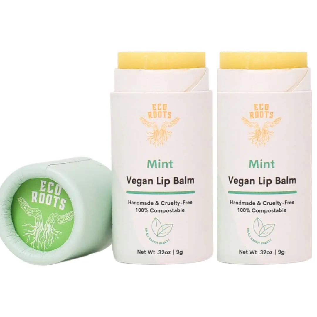 ECO ROOTS: Tinted Lip Balm - Organic and Vegan Lip Moisturizer (Pack of 2)