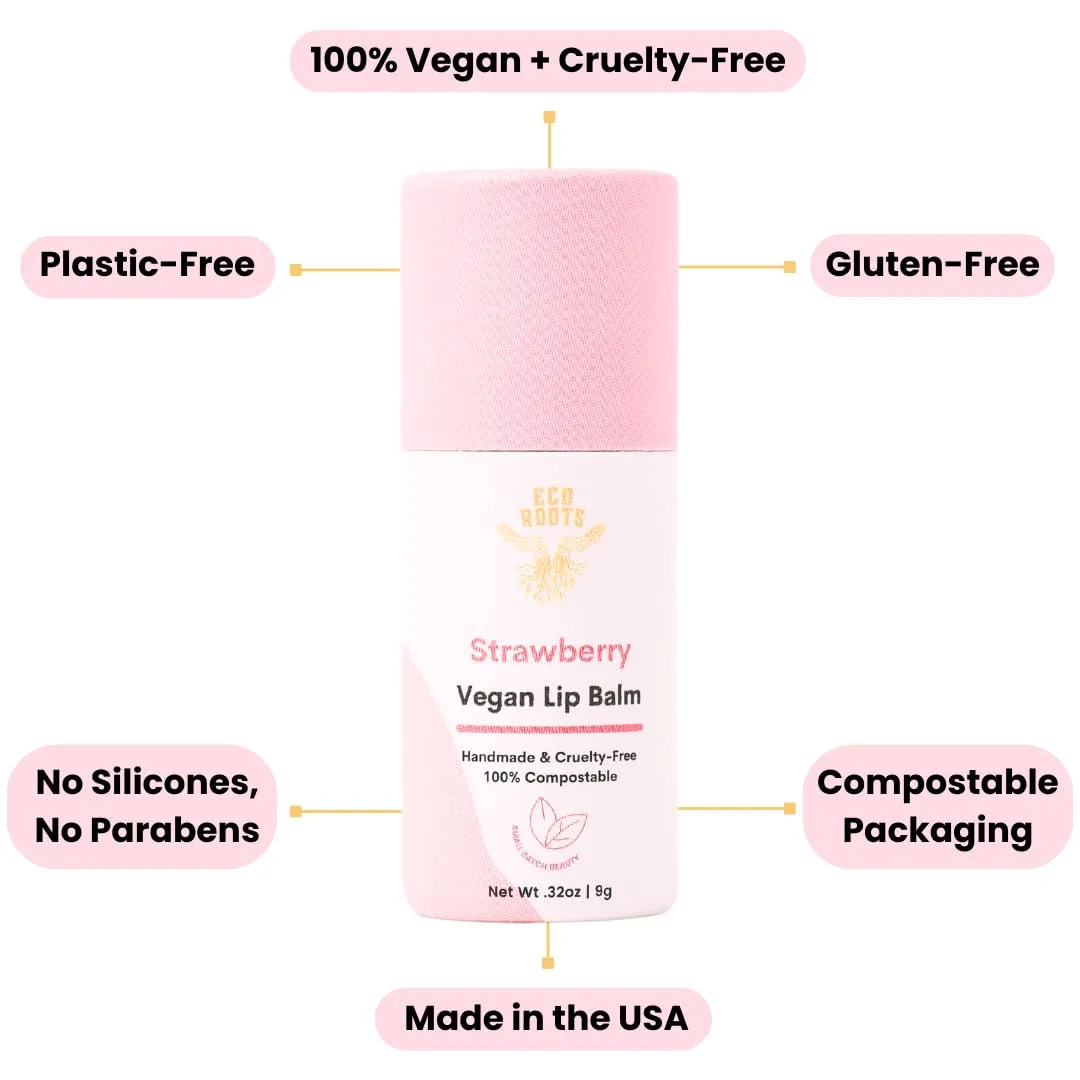 ECO ROOTS: Tinted Lip Balm - Organic and Vegan Lip Moisturizer (Pack of 2)