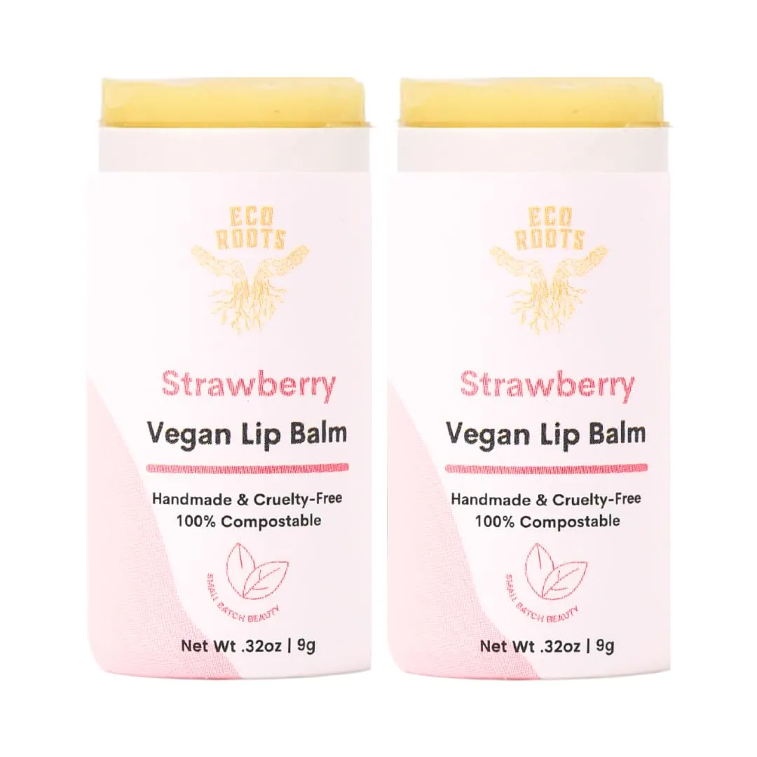 ECO ROOTS: Tinted Lip Balm - Organic and Vegan Lip Moisturizer (Pack of 2)