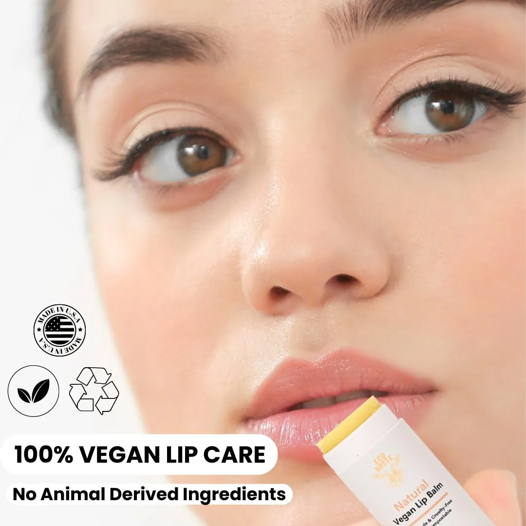 ECO ROOTS: Tinted Lip Balm - Organic and Vegan Lip Moisturizer (Pack of 2)