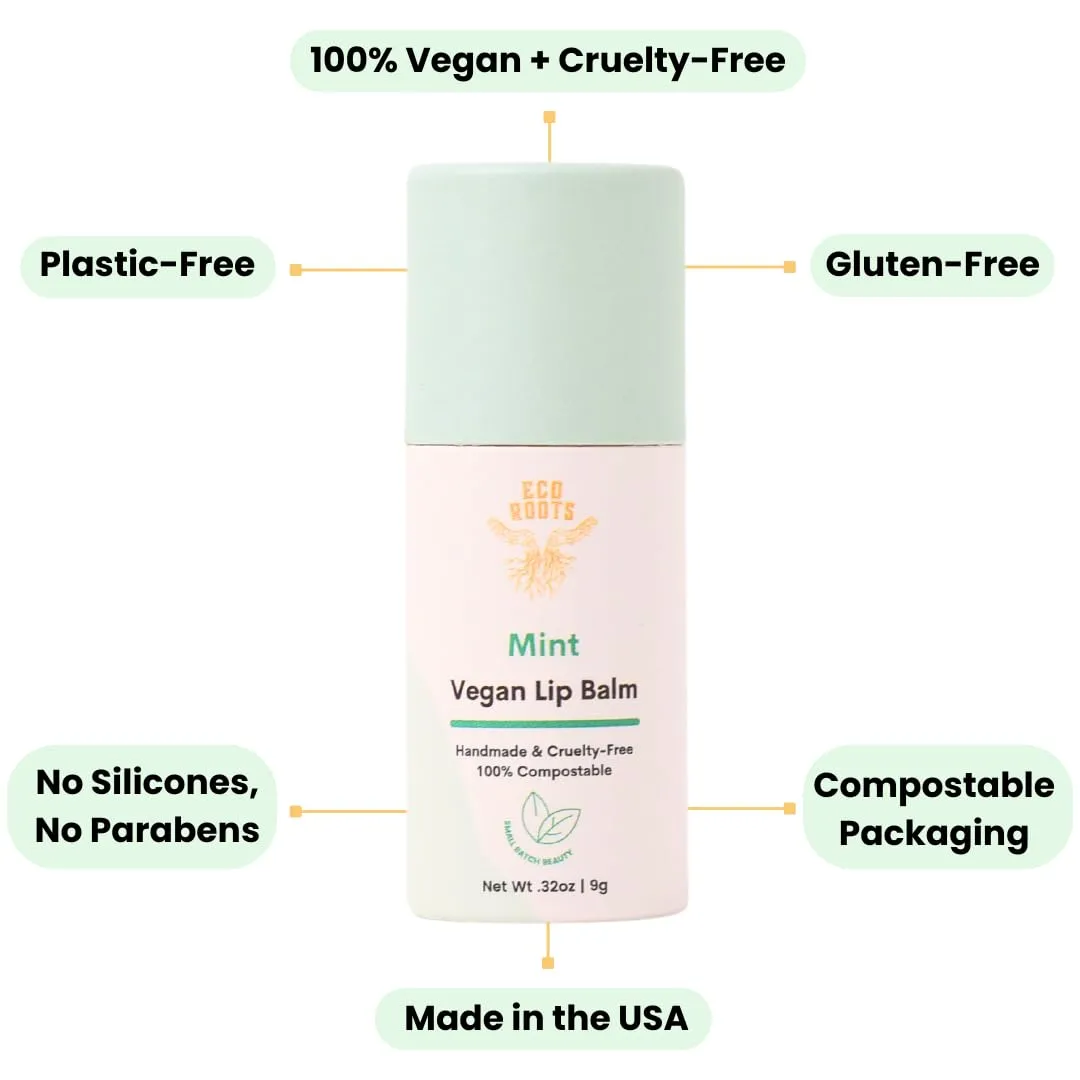 ECO ROOTS: Tinted Lip Balm - Organic and Vegan Lip Moisturizer (Pack of 2)