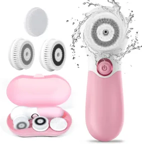 Face Brush Electric Face Cleansing Brush Skin Cleansing Face Scrubber with 3 Brush Heads TOUCHBeauty Spin Brush for Deep Cleansing Exfoliation, Facial Cleanser Brush for Massaging Pink