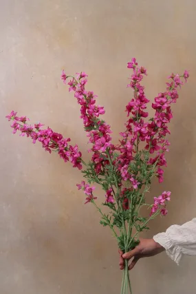 Faux Pink Wild Delphinium Spray