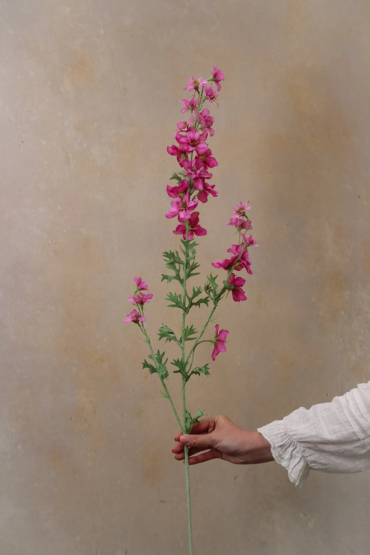 Faux Pink Wild Delphinium Spray