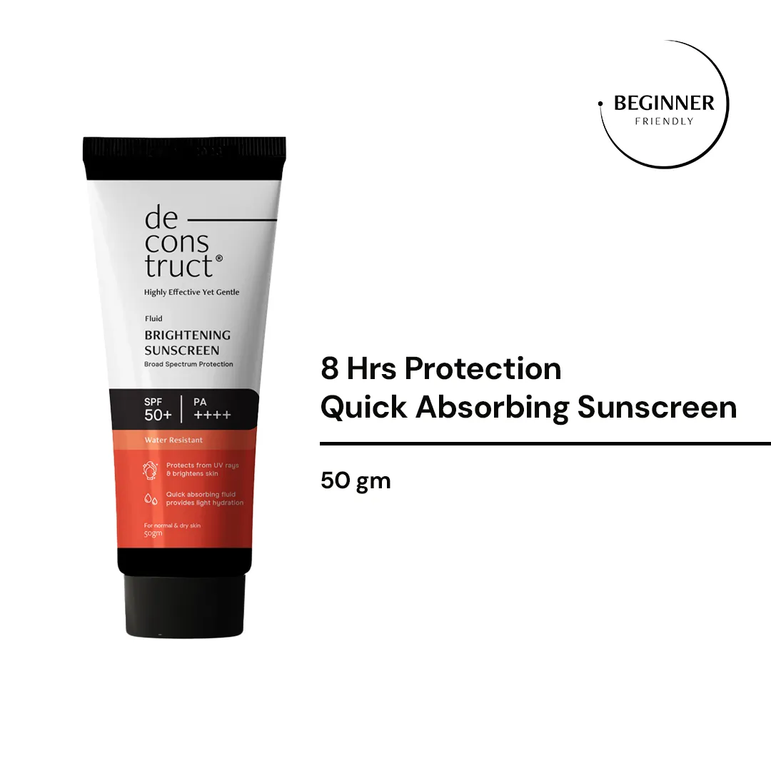 Fluid Brightening Sunscreen with spf 50  - Prevents Tanning & Provides a Brightening effect