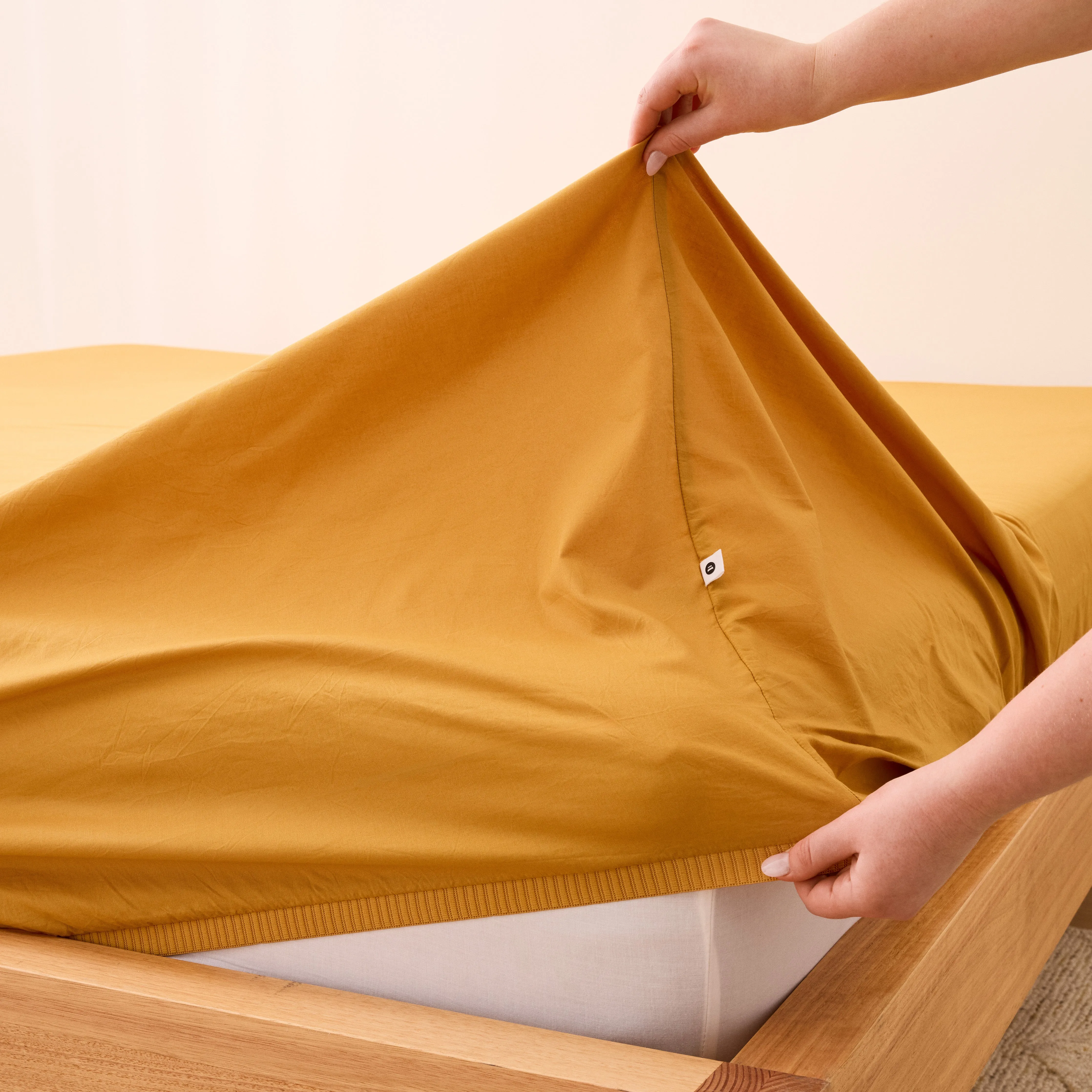 Leo Washed Cotton - Mustard Bed Sheets