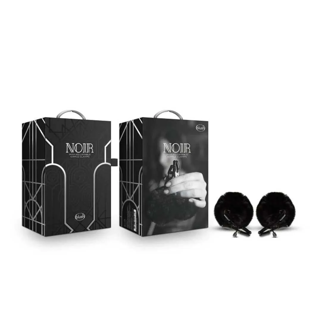 Noir Pom Adjustable Fur Nipple Clamps