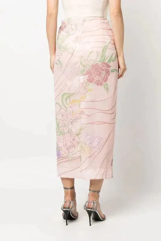 SABINA MUSAYEV LIMA SKIRT - BLUSH PRINT