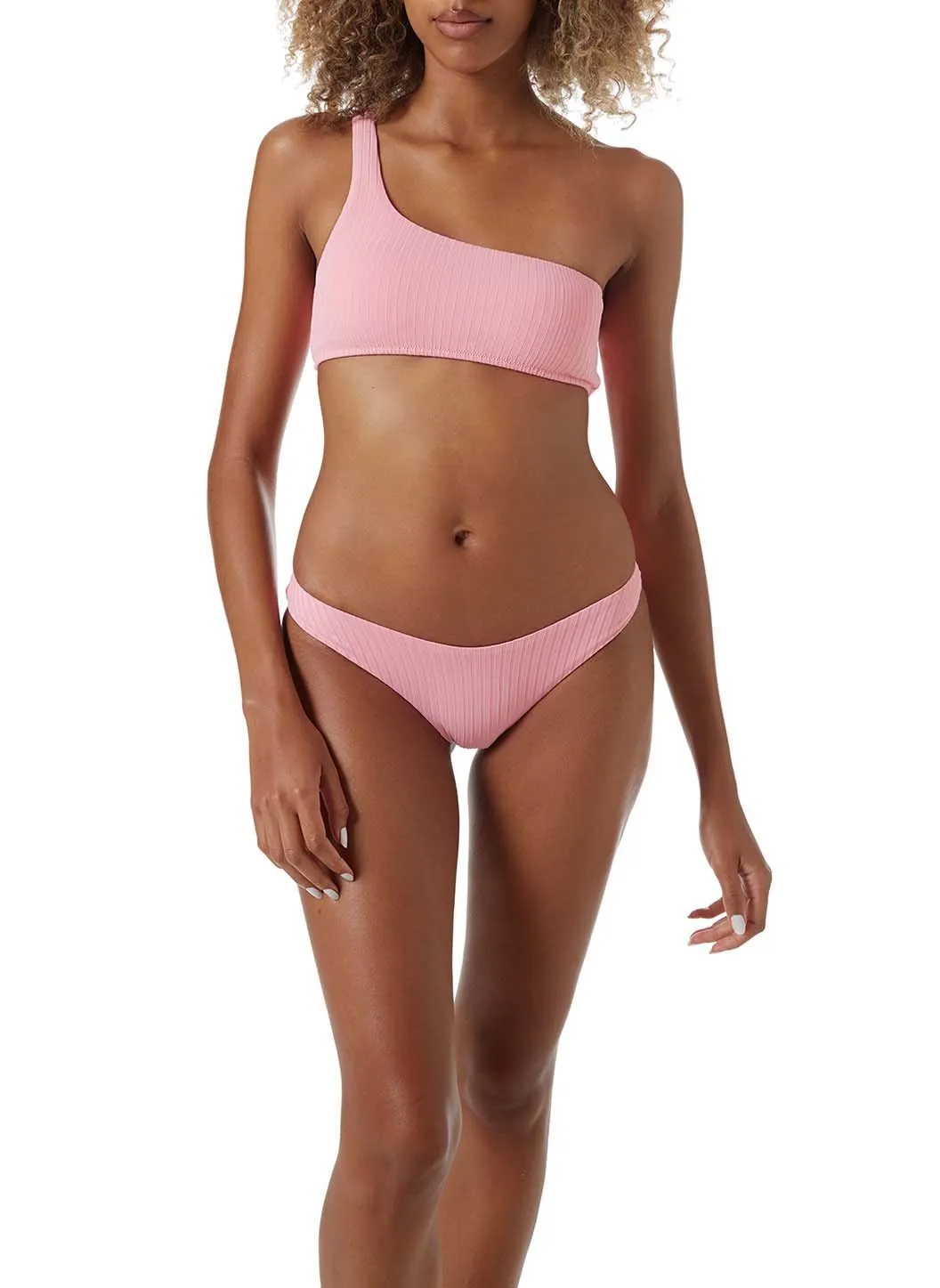 Toulouse Blush Ribbed Bikini Top