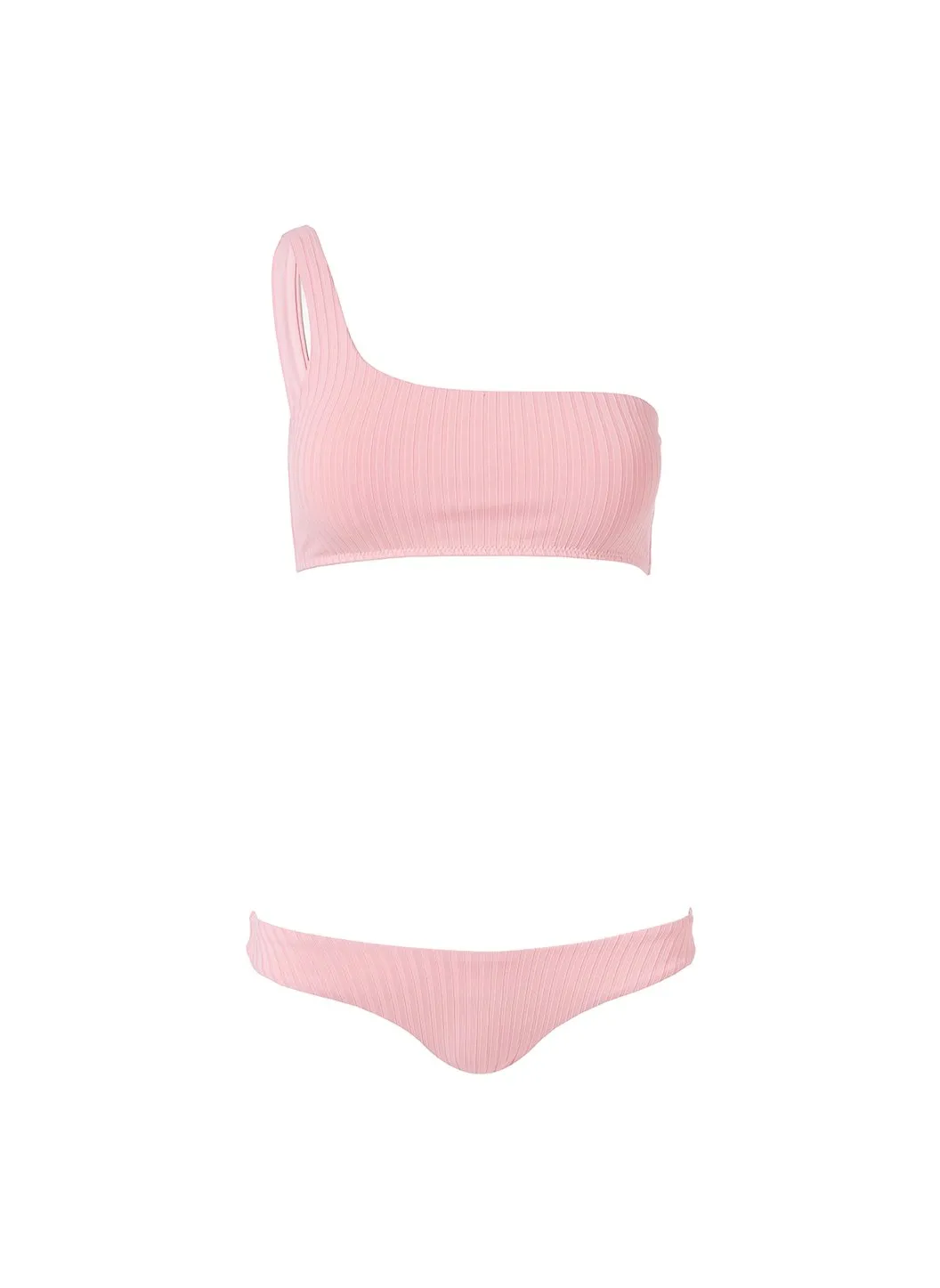 Toulouse Blush Ribbed Bikini Top