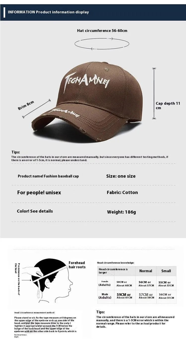 Washed Casual Baseball Cap – Lightweight Cap for Couples